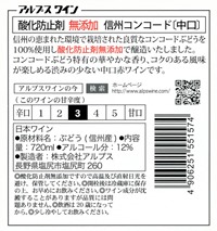 新：無添加信州コンコード 裏ラベル